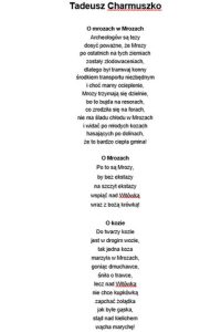 Utw&oacute;r - wiersz 1