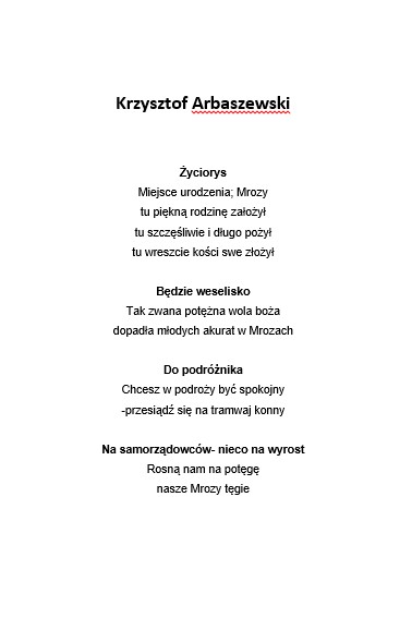 wyr&oacute;żnienie 1 - wiersz