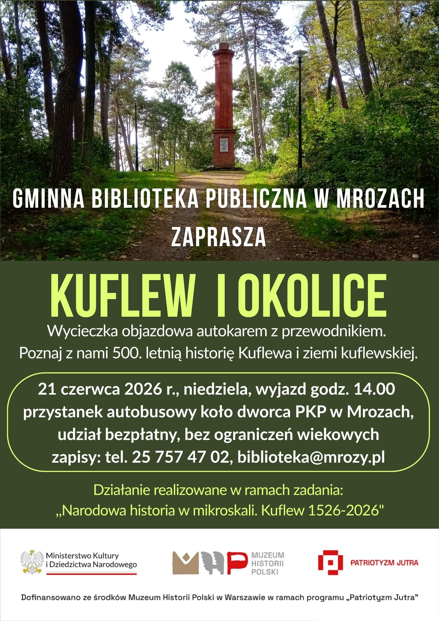 plakat informujący o&nbsp;wycieczce