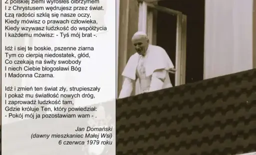 Zdjęcie Papieża Jana Pawła II z wierszem