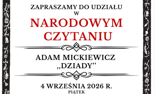 plakat informujący o Narodowym Czytaniu 2026
